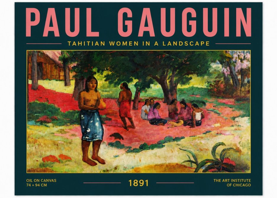 Paul Gauguin Tahitian Women on the Road No6 - Plakat