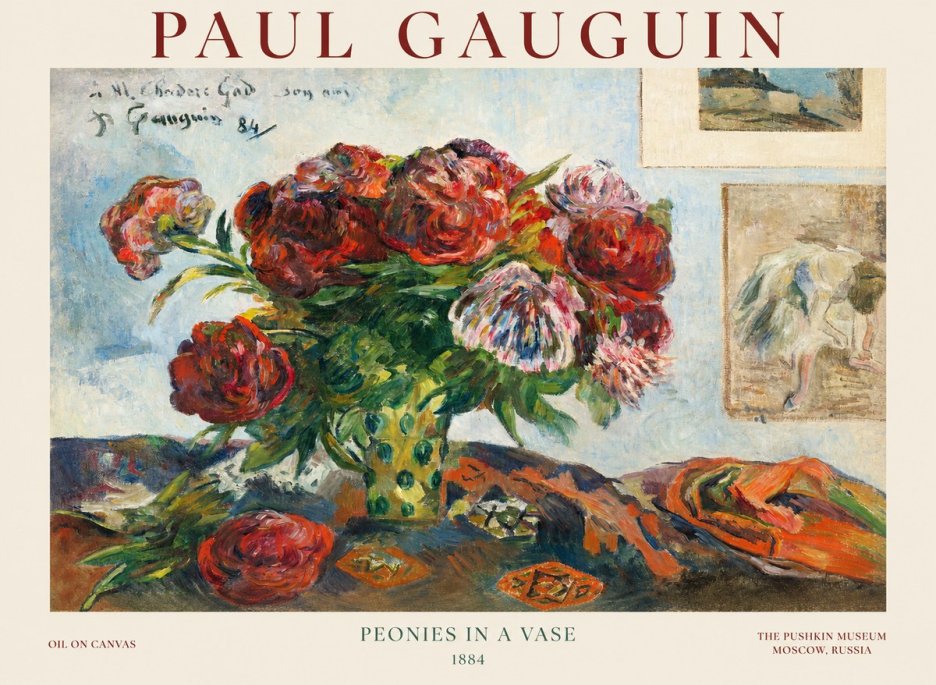 Paul Gauguin Peonies in a Vase No1 - Plakat