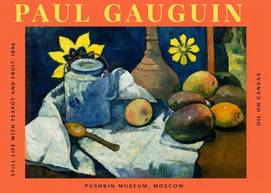 Paul Gauguin Still Life with Teapot and Fruit, 1896 No2 - Plakat