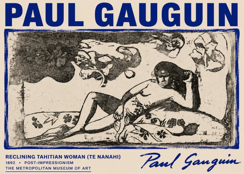 Paul Gauguin Reclining Tahitian Woman (Te Nanahi) No6 - Plakat