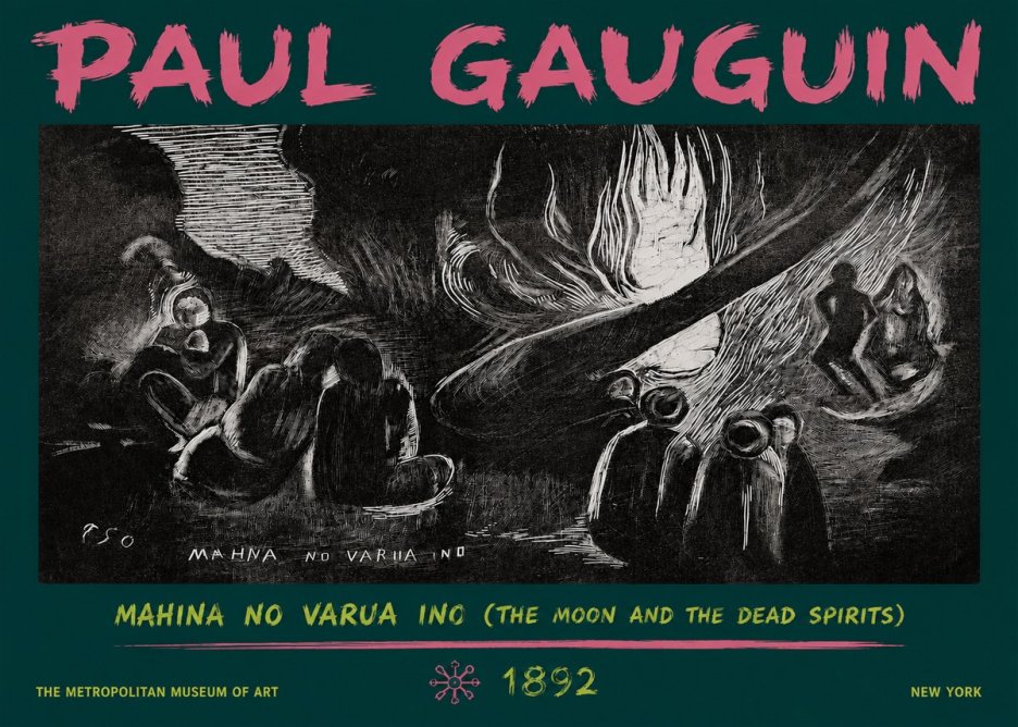 Paul Gauguin Mahina No Varua Ino (the Moon and the Dead Spirits) No3 - Plakat
