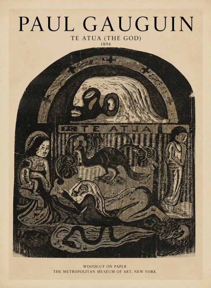 Paul Gauguin Te Atua (the God) No1 - Plakat