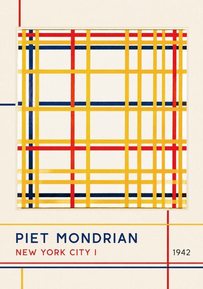 Piet Mondrian New York City I No3 - Plakat