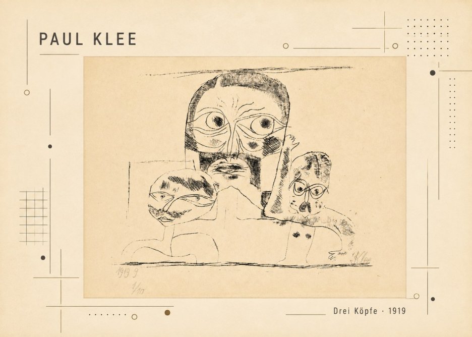 Paul Klee Drei Köpfe No2 - Plakat