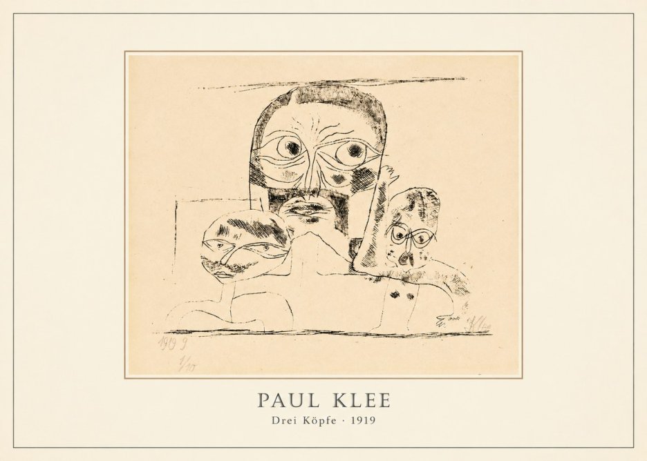 Paul Klee Drei Köpfe No3 - Plakat