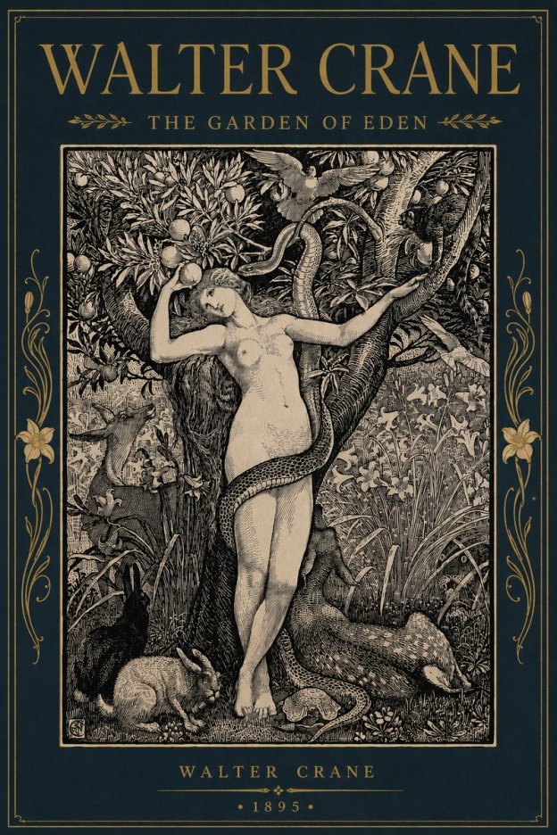 Walter Crane The Garden of Eden No6 - Plakat
