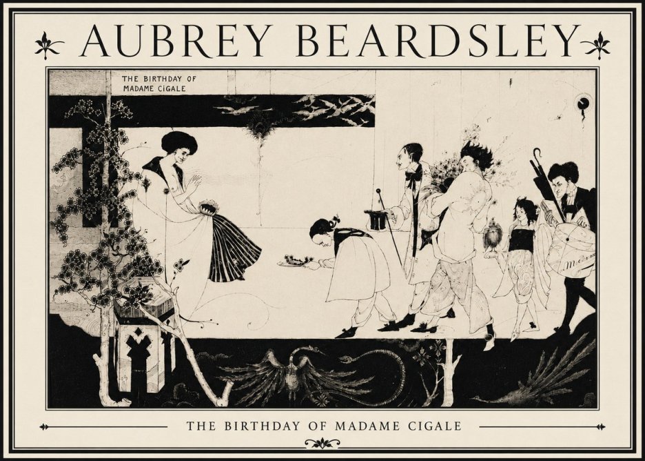 Aubrey Beardsley The Birthday of Madame Cigale No5 - Plakat