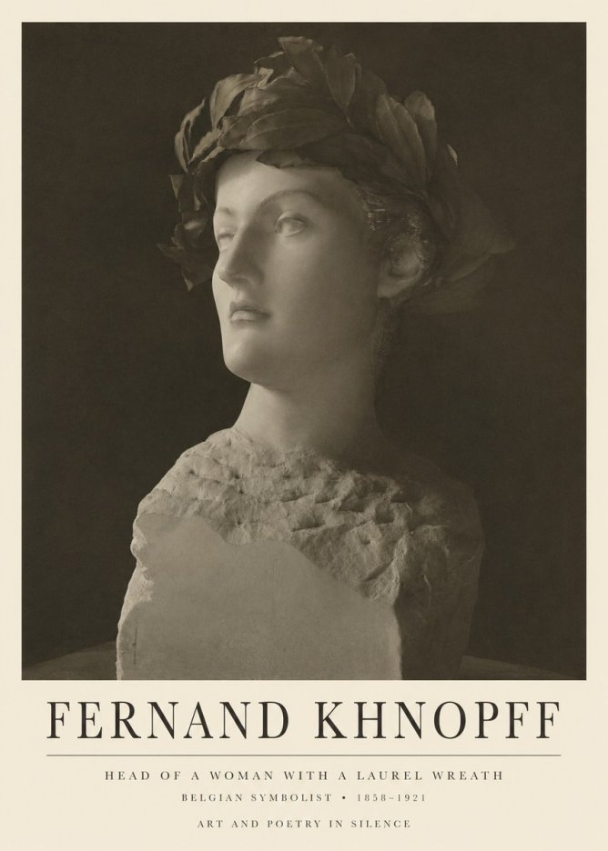 Fernand Khnopff Study for a Laurelled Head No6 - Plakat