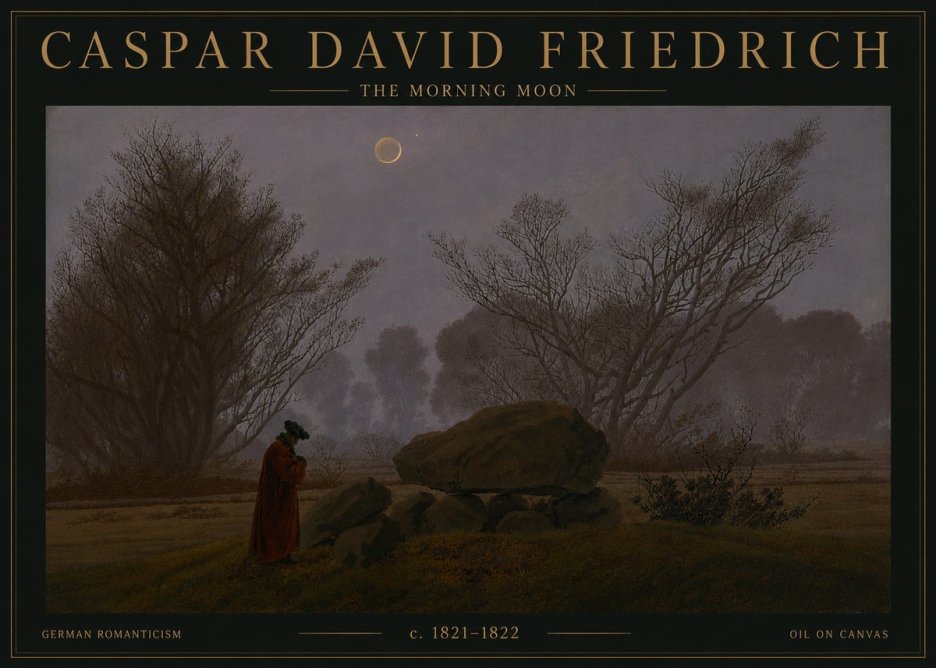 Caspar David Friedrich The Morning Moon No6 - Plakat