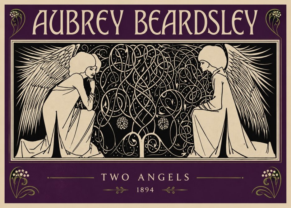 Aubrey Beardsley Two Angels No2 - Plakat