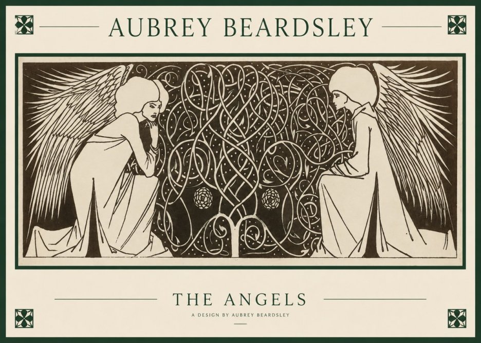 Aubrey Beardsley Two Angels No6 - Plakat