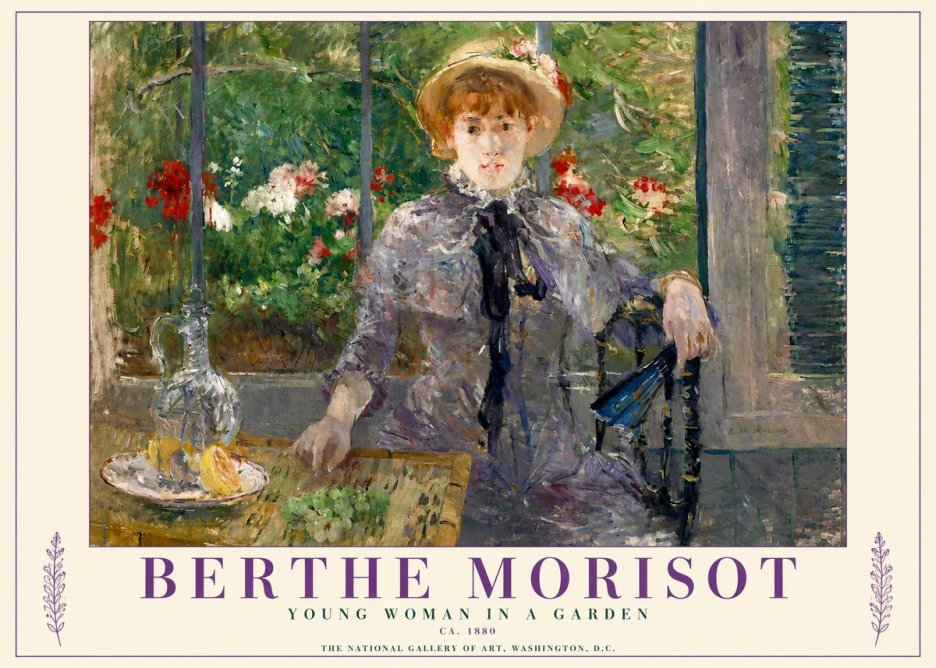 Berthe Morisot Young Woman Seated by a Window (Jeune Femme Assise À La Fenêtre) No5 - Plakat