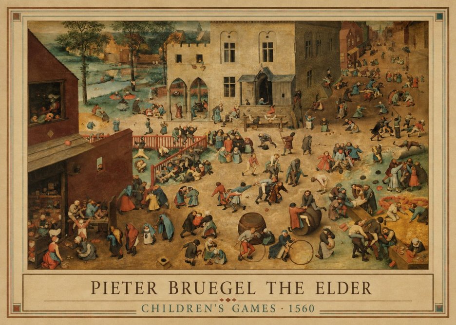 Pieter Bruegel Children's Games I No1 - Plakat