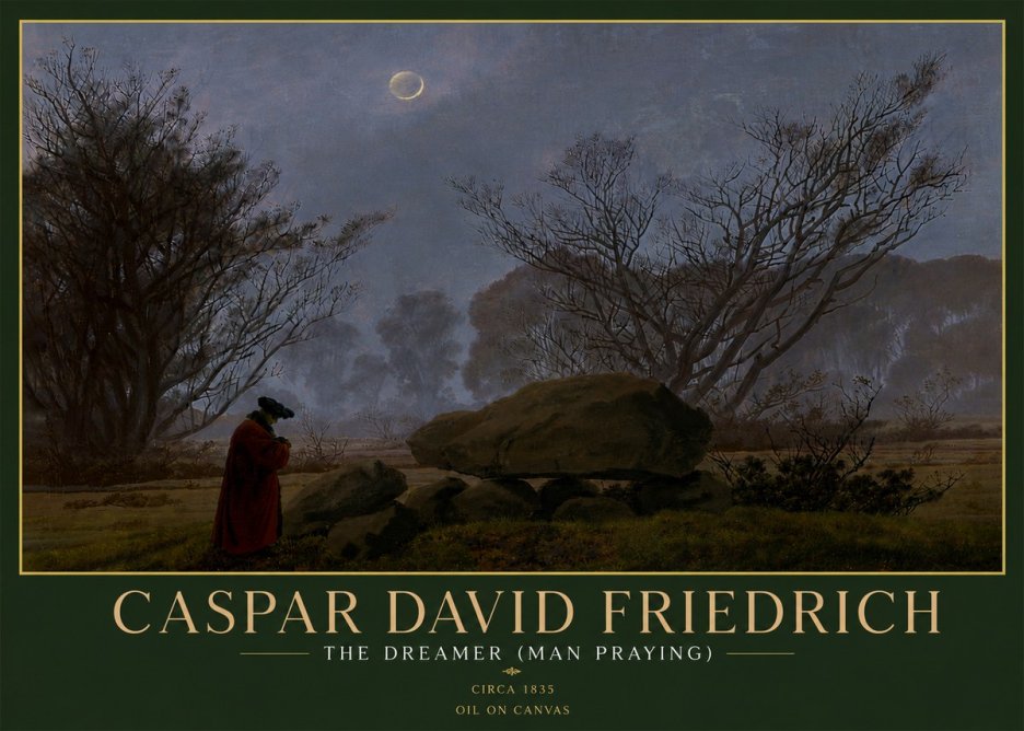 Caspar David Friedrich The Dreamer (Man Praying) No5 - Plakat