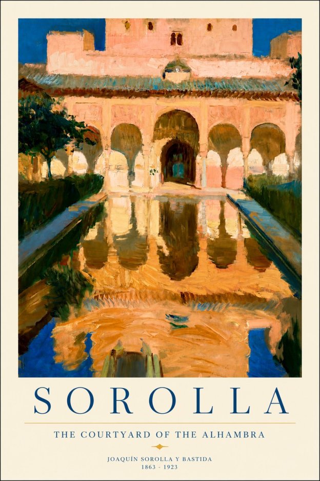 Sorolla The Courtyard of the Alhambra No2 - Plakat
