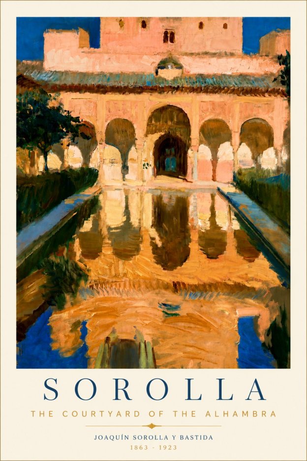 Sorolla The Courtyard of the Alhambra No5 - Plakat