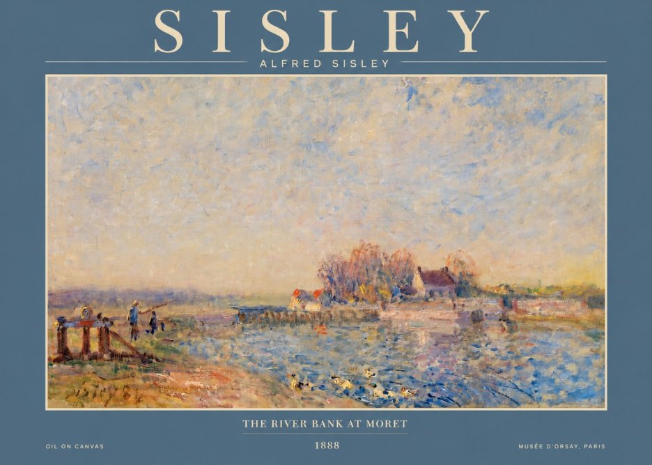 Sisley The River Bank at Moret No2 - Plakat
