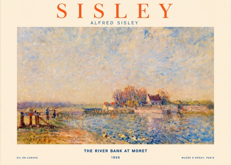 Sisley The River Bank at Moret No3 - Plakat
