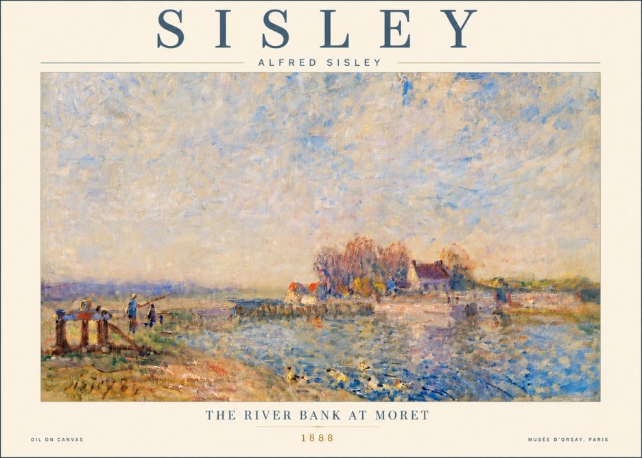 Sisley The River Bank at Moret No5 - Plakat
