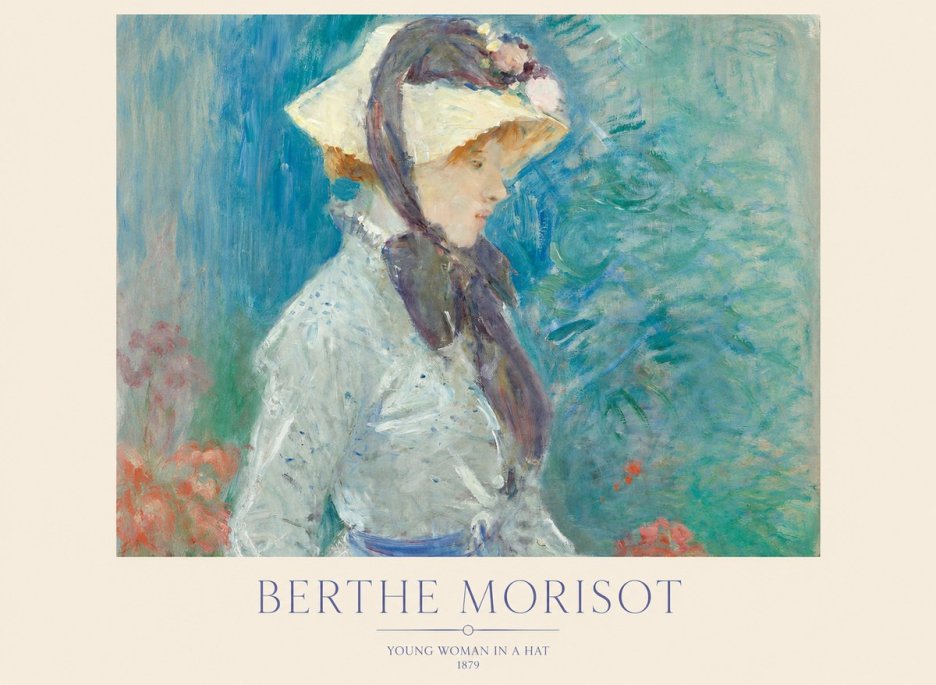 Berthe Morisot Young Woman in a Hat No1 - Plakat