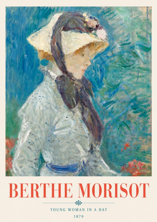 Berthe Morisot Young Woman in a Hat No6 - Plakat