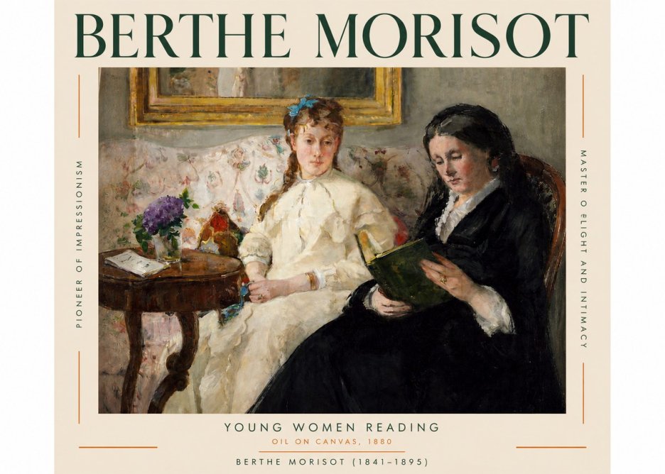 Berthe Morisot Young Women Reading No3 - Plakat