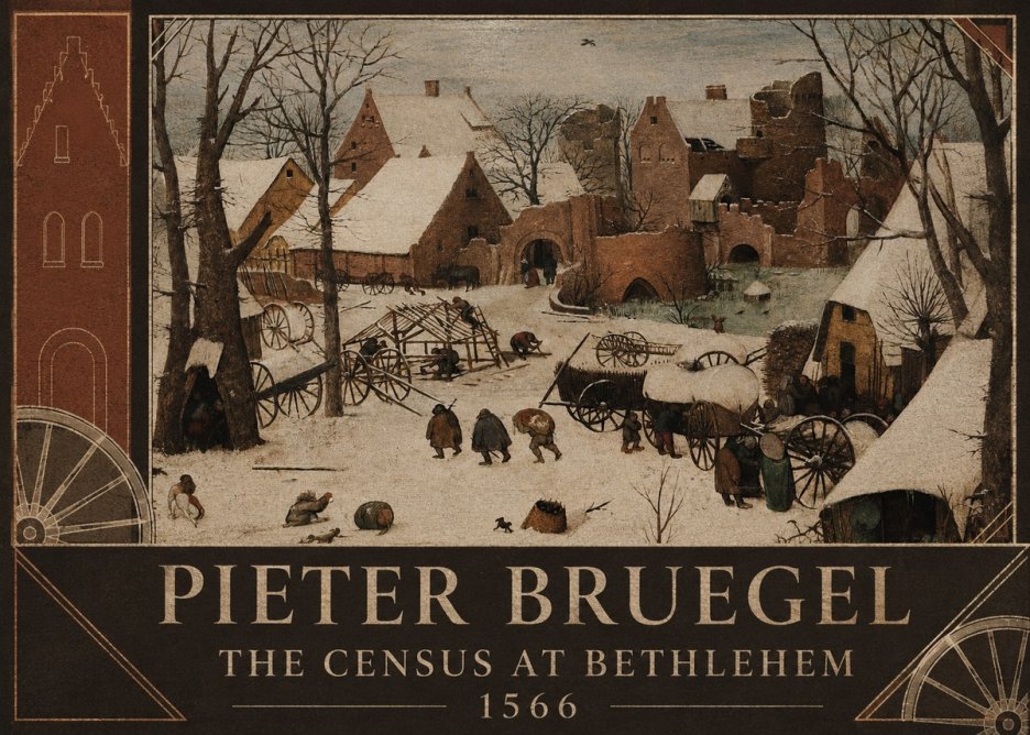 Pieter Bruegel The Census at Bethlehem I No4 - Plakat
