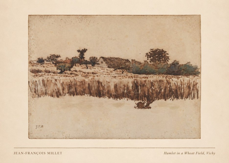 Jean-François Millet Hamlet in a Wheat Field, Vichy No3 - Plakat