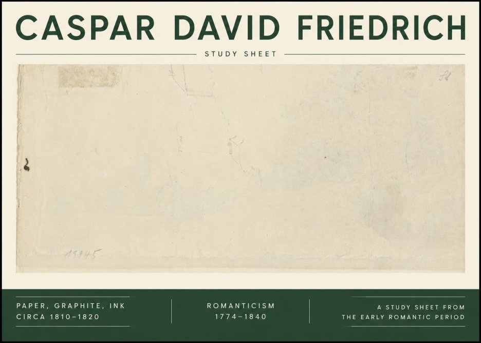 Caspar David Friedrich Study Sheet No6 - Plakat