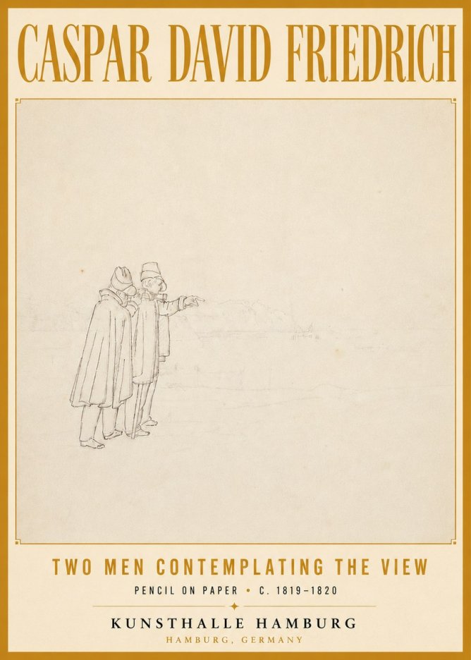 Caspar David Friedrich Two Men Contemplating the View No6 - Plakat