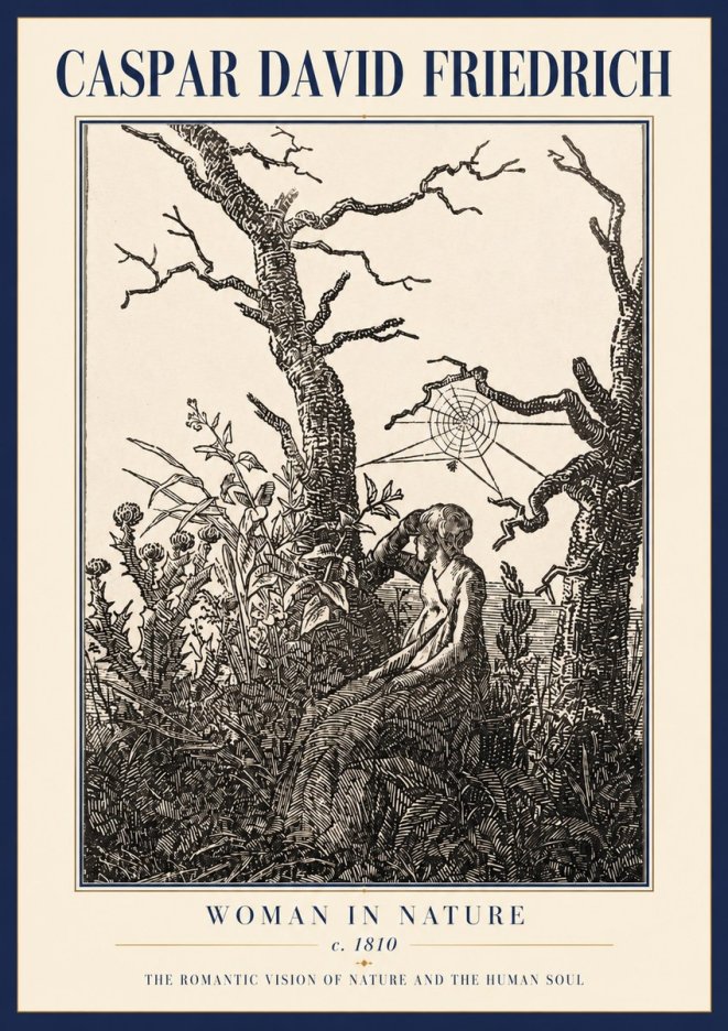 Caspar David Friedrich Woman in Nature No3 - Plakat