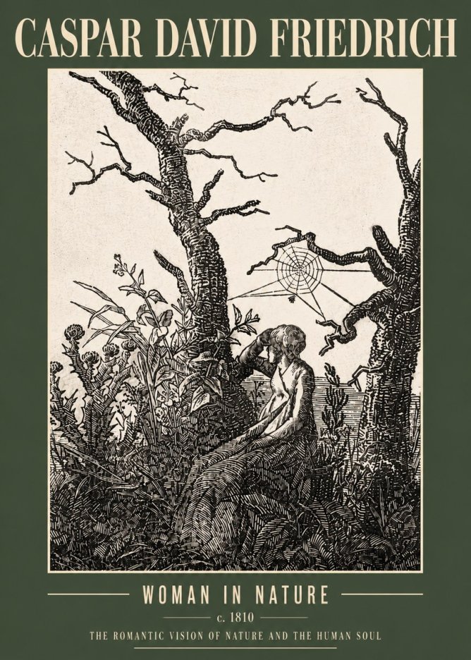 Caspar David Friedrich Woman in Nature No4 - Plakat