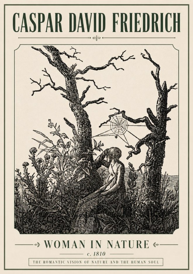 Caspar David Friedrich Woman in Nature No6 - Plakat