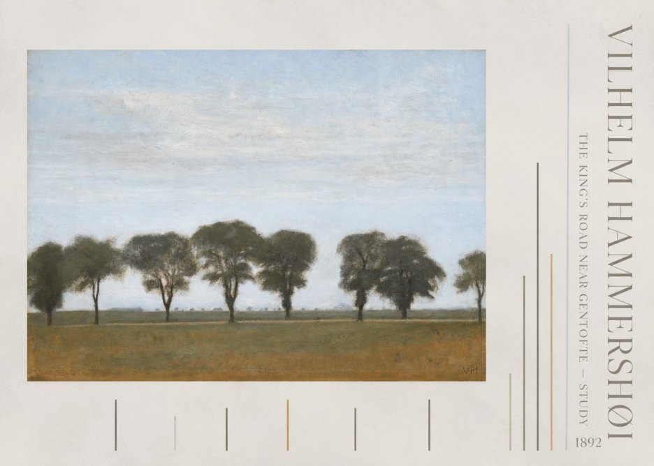 Vilhelm Hammershøi The King's Road Near Gentofte - Study No4 - Plakat