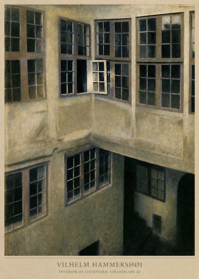 Vilhelm Hammershøi Interior of Courtyard, Strandgade 30 No6 - Plakat