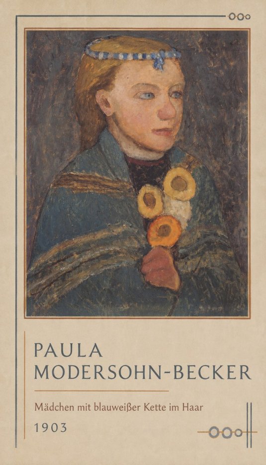 Paula Modersohn-Becker Mädchen Mit Blauweißer Kette Im Haar No1 - Plakat