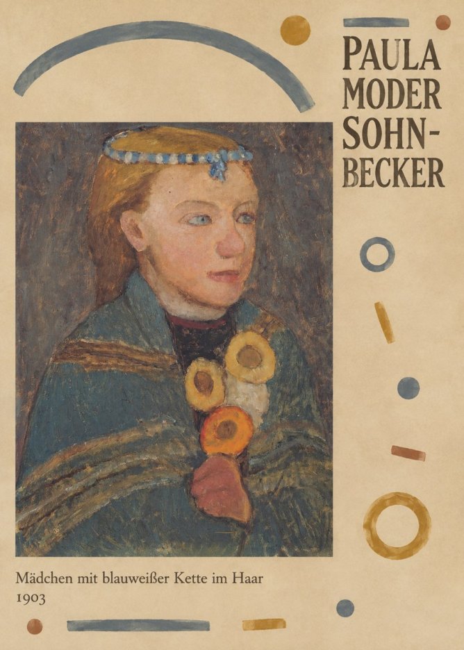 Paula Modersohn-Becker Mädchen Mit Blauweißer Kette Im Haar No6 - Plakat