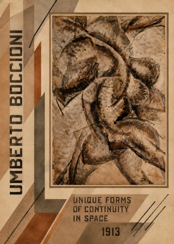 Umberto Boccioni Unique Forms of Continuity in Space No2 - Plakat