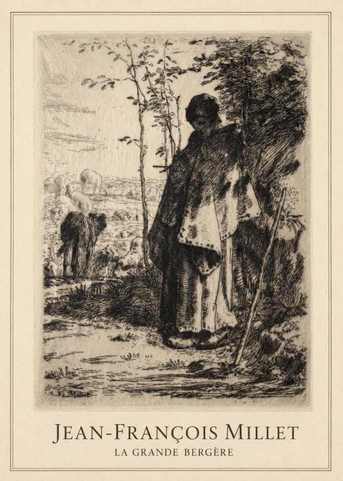 Jean-François Millet La Grande Bergère No1 - Plakat