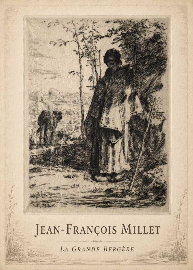 Jean-François Millet La Grande Bergère No3 - Plakat