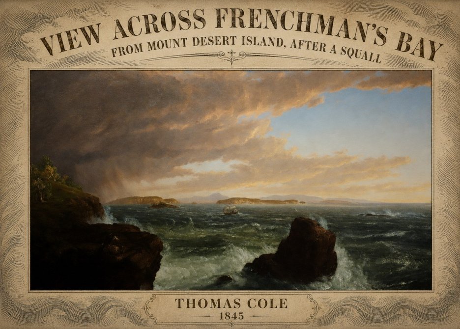 Thomas Cole View Across Frenchman's Bay from Mount Desert Island, After a Squall I No5 - Plakat