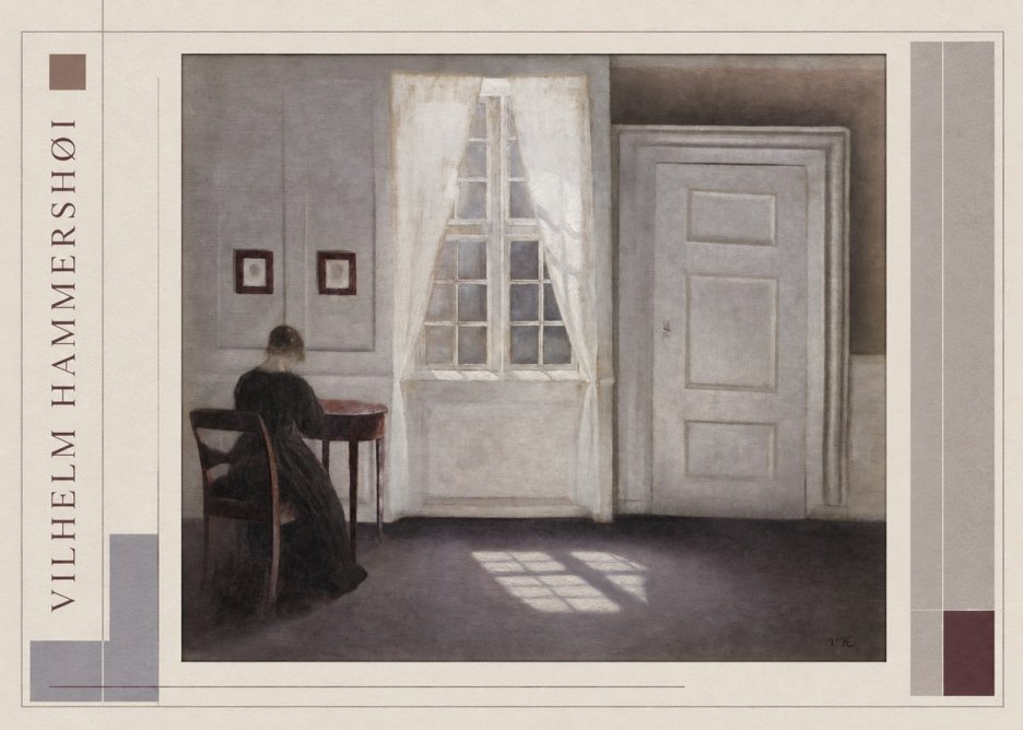 Vilhelm Hammershøi Interior with a Woman at a Table No2 - Plakat