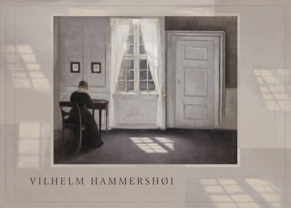 Vilhelm Hammershøi Interior with a Woman at a Table No3 - Plakat