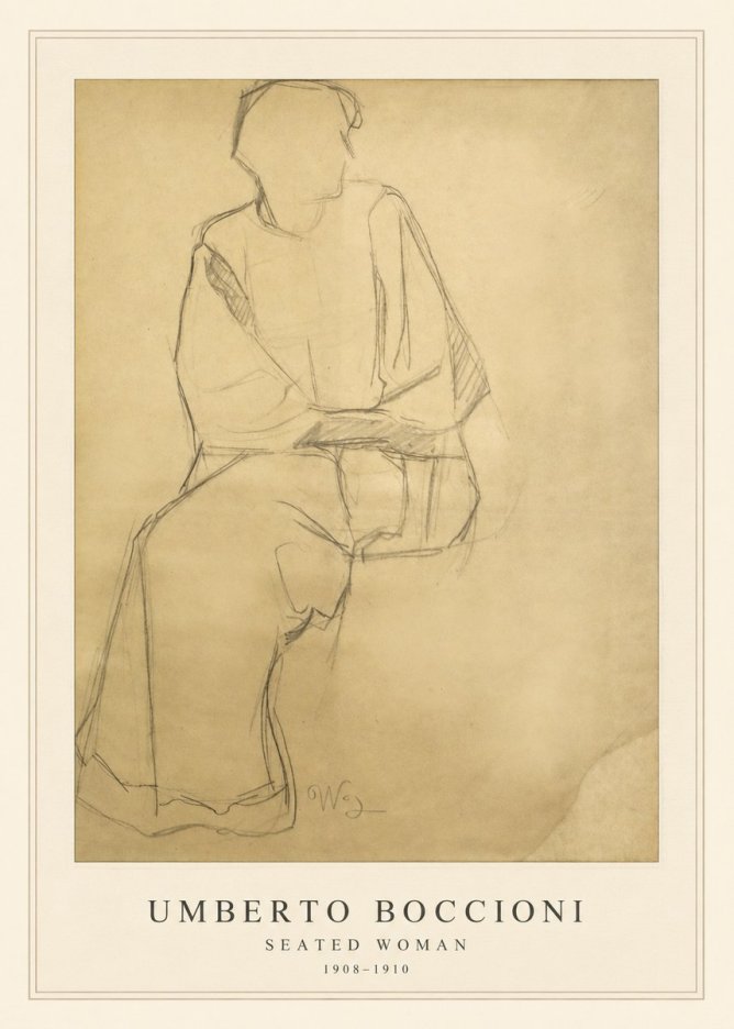 Umberto Boccioni Seated Woman No4 - Plakat