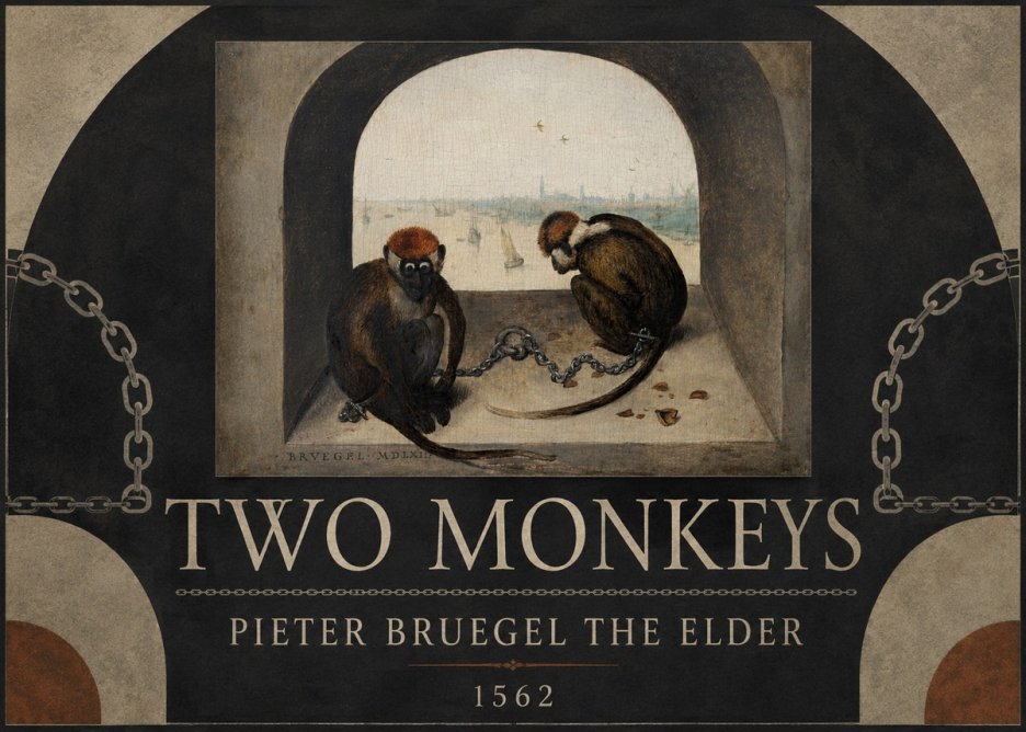 Pieter Bruegel Two Monkeys II No2 - Plakat
