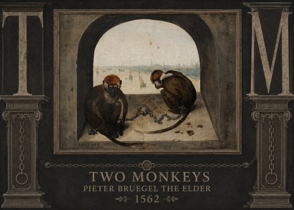 Pieter Bruegel Two Monkeys II No6 - Plakat