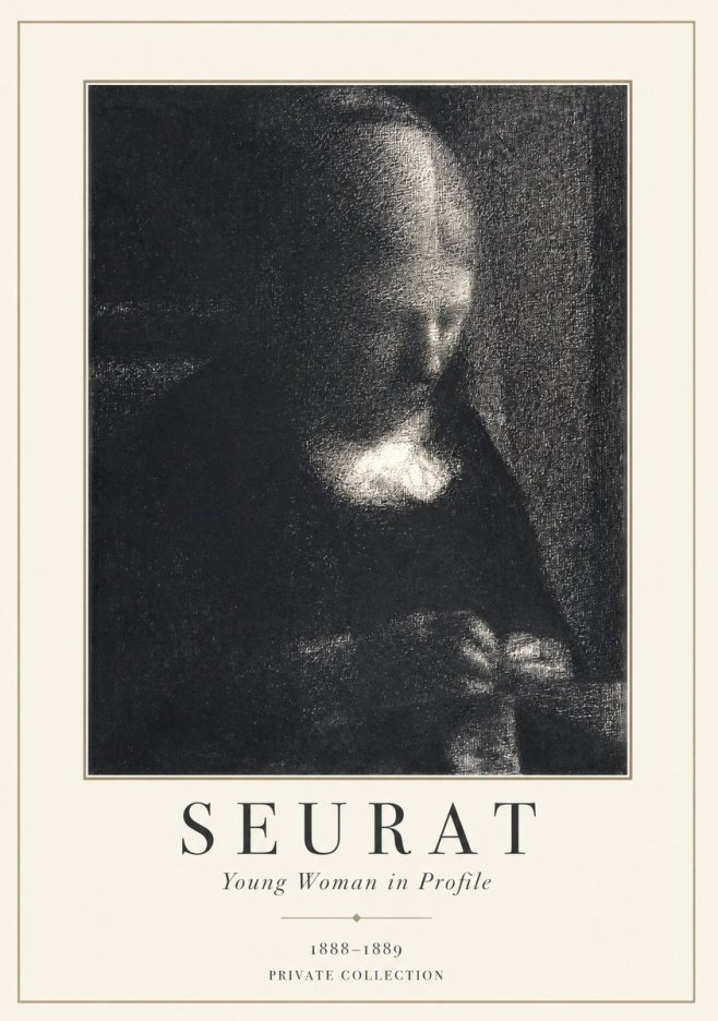 Seurat Young Woman in Profile No1 - Plakat
