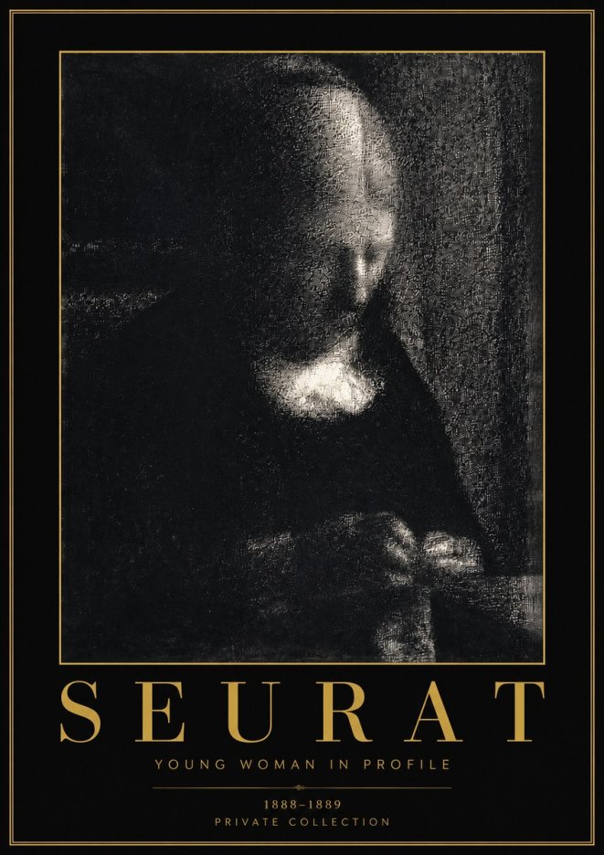 Seurat Young Woman in Profile No4 - Plakat