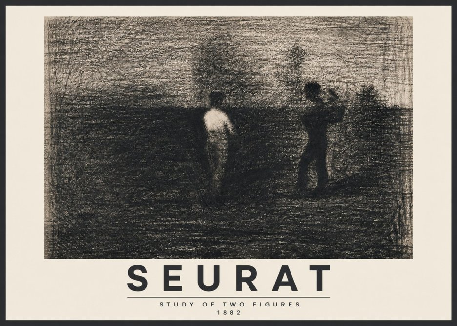 Seurat Study of Two Figures No3 - Plakat