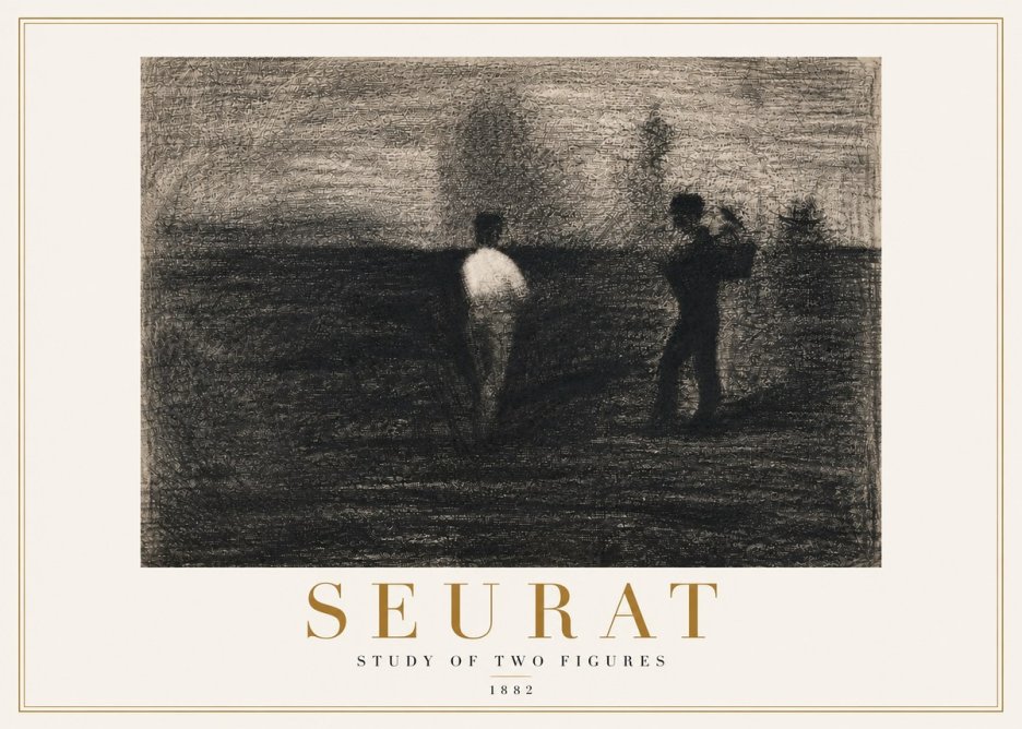 Seurat Study of Two Figures No4 - Plakat
